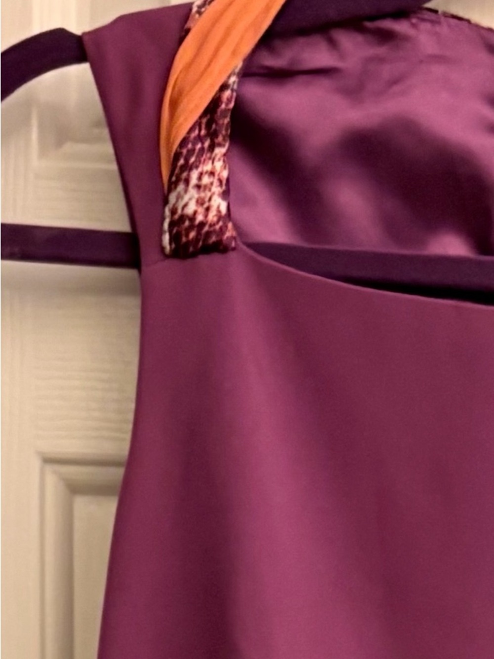 Elie Tahari Purple Mini Dress with Orange Accent